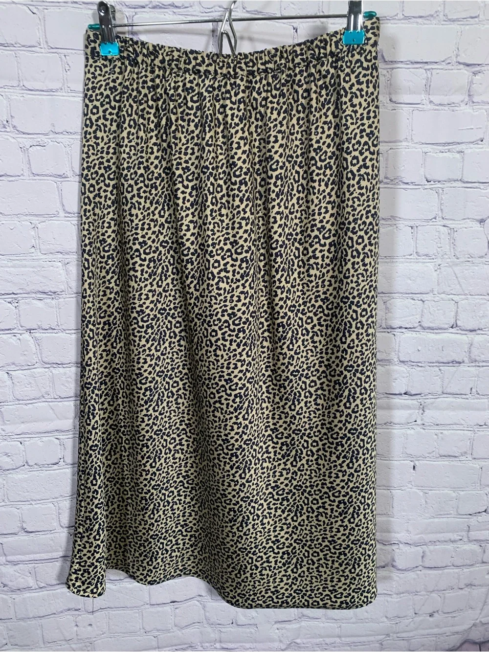 J.Crew Womens Midi Cheetah Print Slip Skirt Tan Black S Preppy Casual Business